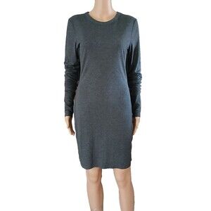 H&M Divided Women's LARGE Long Sleeve Bodycon Stretch Jersey Dress No Bottom Hem